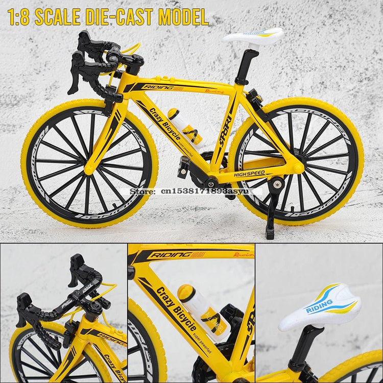 Mini 1:8 New Model Alloy Bicycle Diecast Finger Mountain Simulation Metal Bend Road Bike Collection Gifts Toys for children - GBTech
