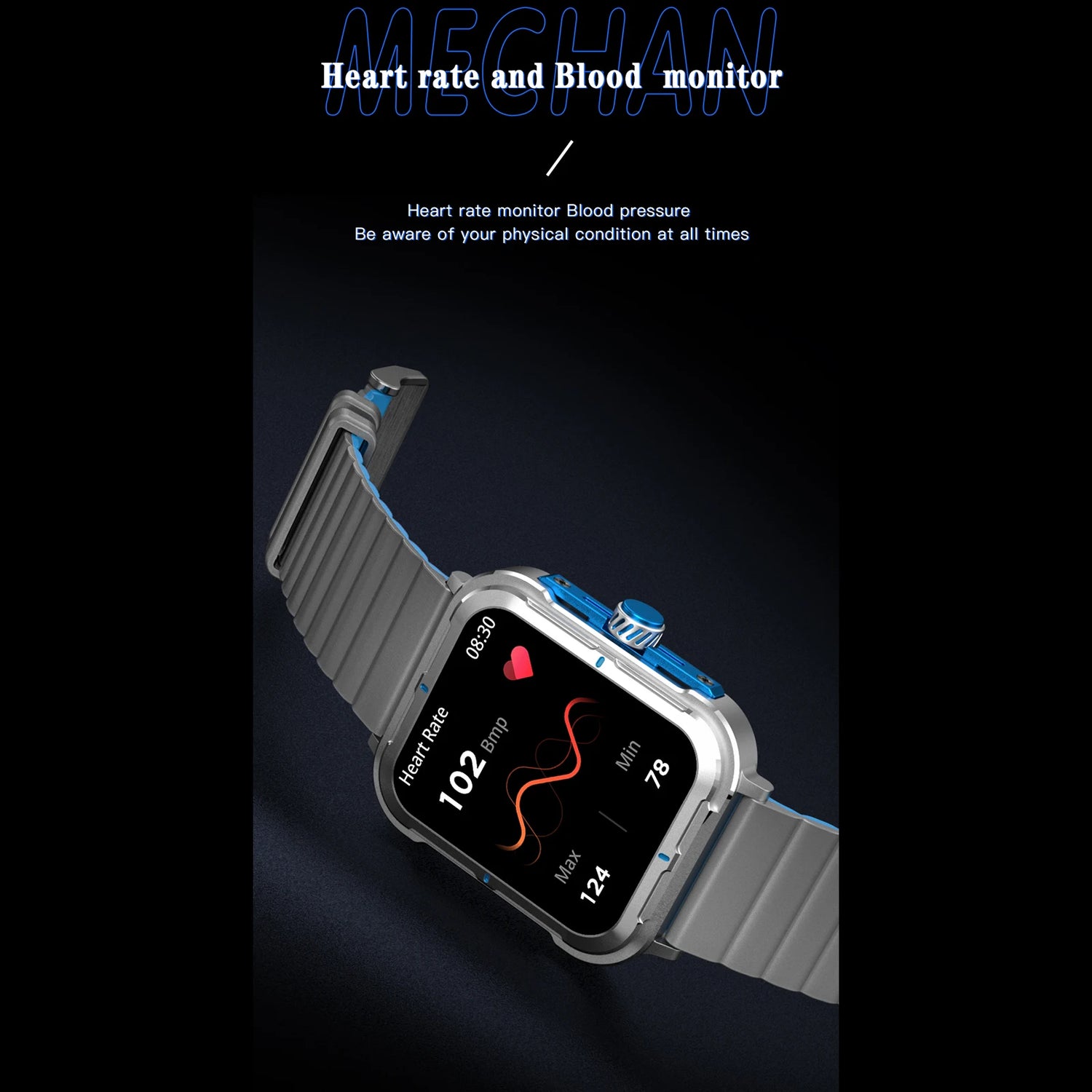 D09 Smart Bracelet Sports Watch 1.83 - Inch IPS Full Touch Screen Fitness Tracker IP67 Waterproof Blood Oxygen/Sleep/Heart Rate - GBTech