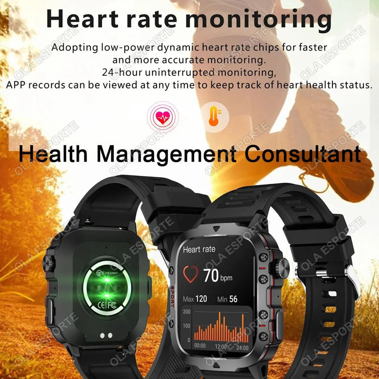2025 New Military Smart Watch Men IP68 5ATM Outdoor Sports Fitness Tracker Health Monitoring 1.81Inch Bluetooth Calls Smartwatch - GBTech