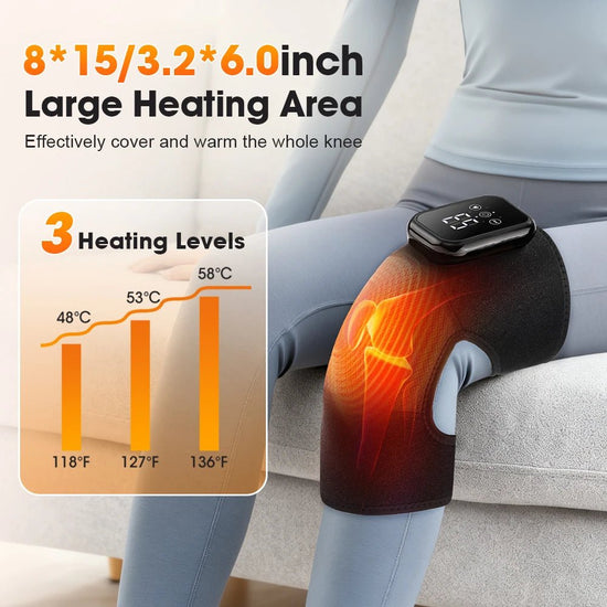 Electric Knee Heating Pads Multifunctional Heated Shoulder Elbow Knee Pad Portable 6 Gear Hot Compress Knee Brace USB Charging - GBTech