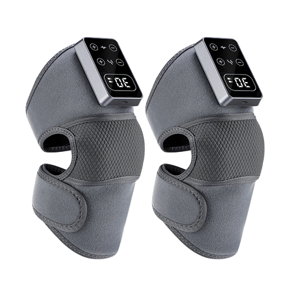 Rechargeable Heated and Vibration Knee Massager Electric 5 Levels Knee Heating Pad, Massage Relaxation Knee Support Brace - GBTech