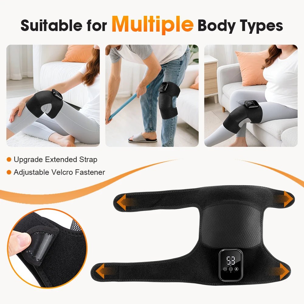 Knee Heating Vibration Massage Joint Physiotherapy Hot Compress Massager Elbow Shoulder Support Thermal Knee Pad Relieve Arthrit - GBTech