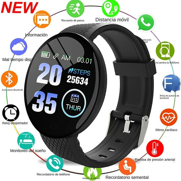 D18 Smart Watch For Ios Android Men Waterproof Smartwatch Women Sleep Monitor Message Fitness Tracker Bracelet Sport Watches SMS - GBTech