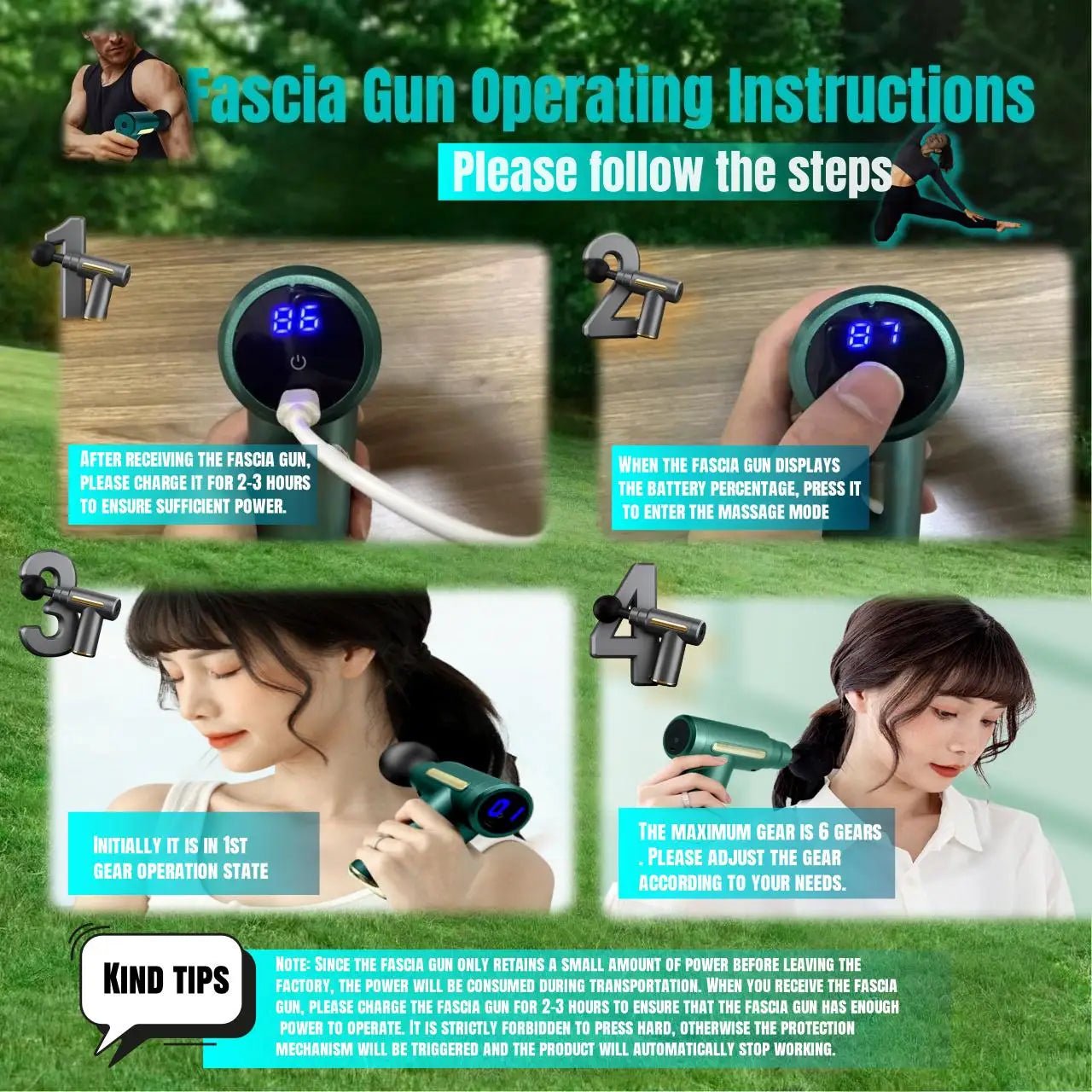 Mini Muscle Massage Gun Protable Body Massager Deep Handheld Percussion Massager For Body Back And Neck Leg - GBTech