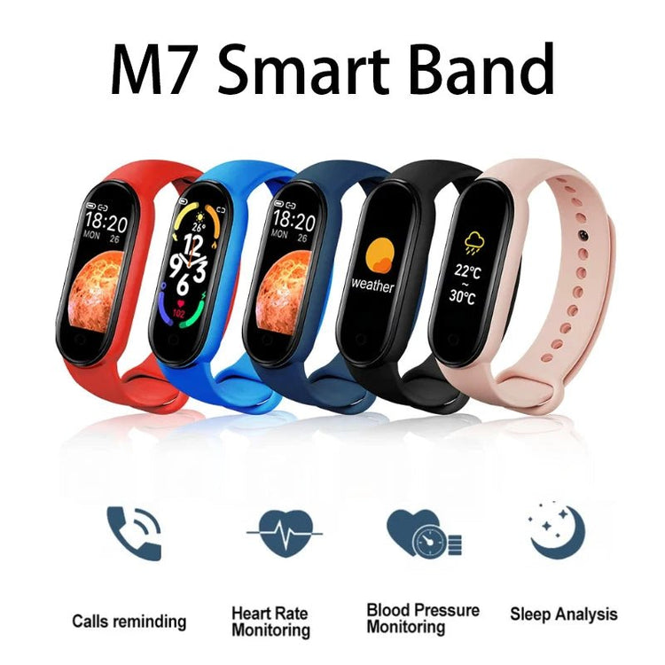 M7 Smart Band Watch Silicone Heart Rate Smart Band Varied Dials Fitness Tracker Blood Pressure Sport Bracelet For Mi Band 7 - GBTech