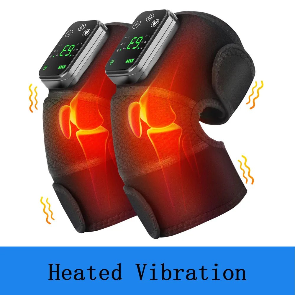 Thermal Knee Massager 3 in 1 Shoulder Knee Elbow Heating Massage Support Brace Rechargeable Vibration Pad Machine Muscle Relax - GBTech