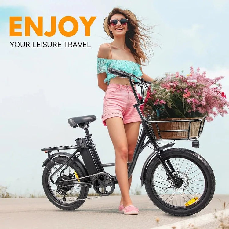 20 - inch electric bike, stylish city commuter bike with 750W efficient motor, 48V - 10ah lithium battery outing electric moped - GBTech