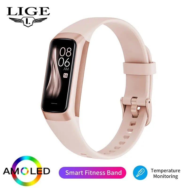 LIGE Amoled Smart Watch Men 2023 Smart Band Women Heart Rate Blood Smartwartch Waterproof Smart Bracelet Sport Fitness Tracker - GBTech