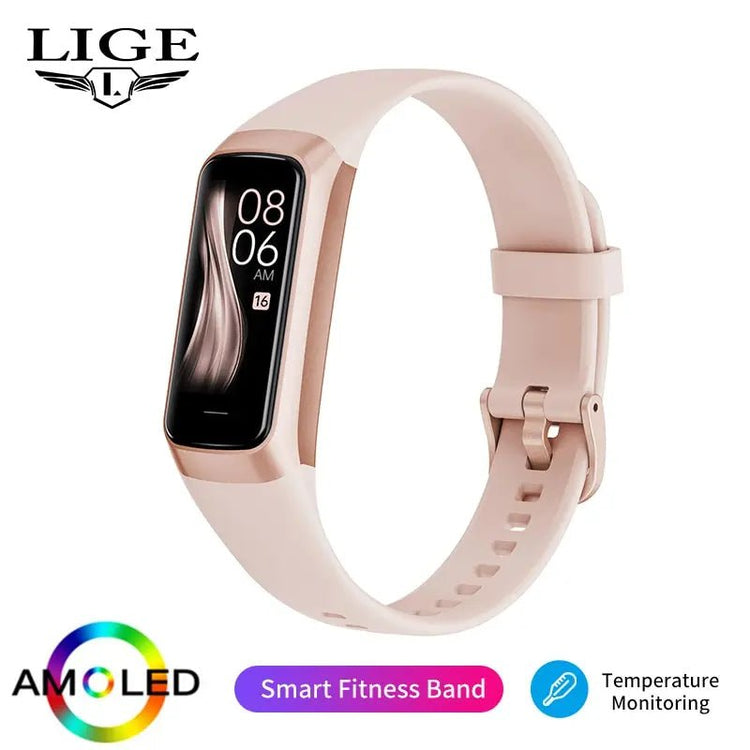 LIGE Amoled Smart Watch Men 2023 Smart Band Women Heart Rate Blood Smartwartch Waterproof Smart Bracelet Sport Fitness Tracker - GBTech