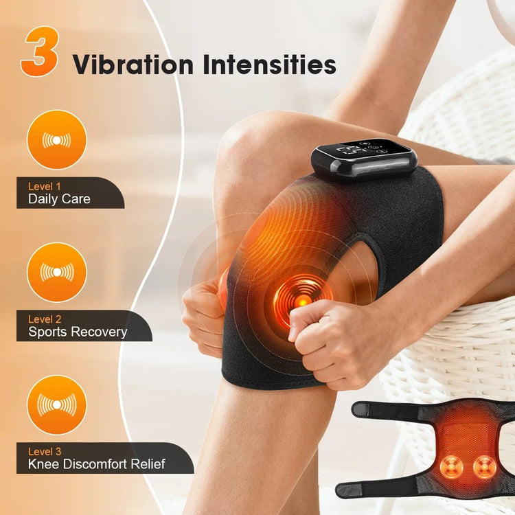 Cordless Electric Knee Massager With Heat And Vibration Extended Knee Pad Heated Knee Brace For Blood Circulation Muscle Relax - GBTech