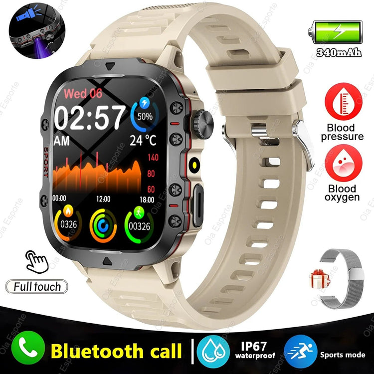 2025 New Military Smart Watch Men IP68 5ATM Outdoor Sports Fitness Tracker Health Monitoring 1.81Inch Bluetooth Calls Smartwatch - GBTech