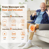 Cordless Knee Massager with Heat,Relax Knee Massage Helps Joint Stiff and Discomfort,3 Levels Heat & Vibration 10 Min Auto Off - GBTech