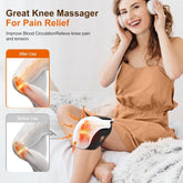 Cordless Knee Massager with Heat,Relax Knee Massage Helps Joint Stiff and Discomfort,3 Levels Heat & Vibration 10 Min Auto Off - GBTech