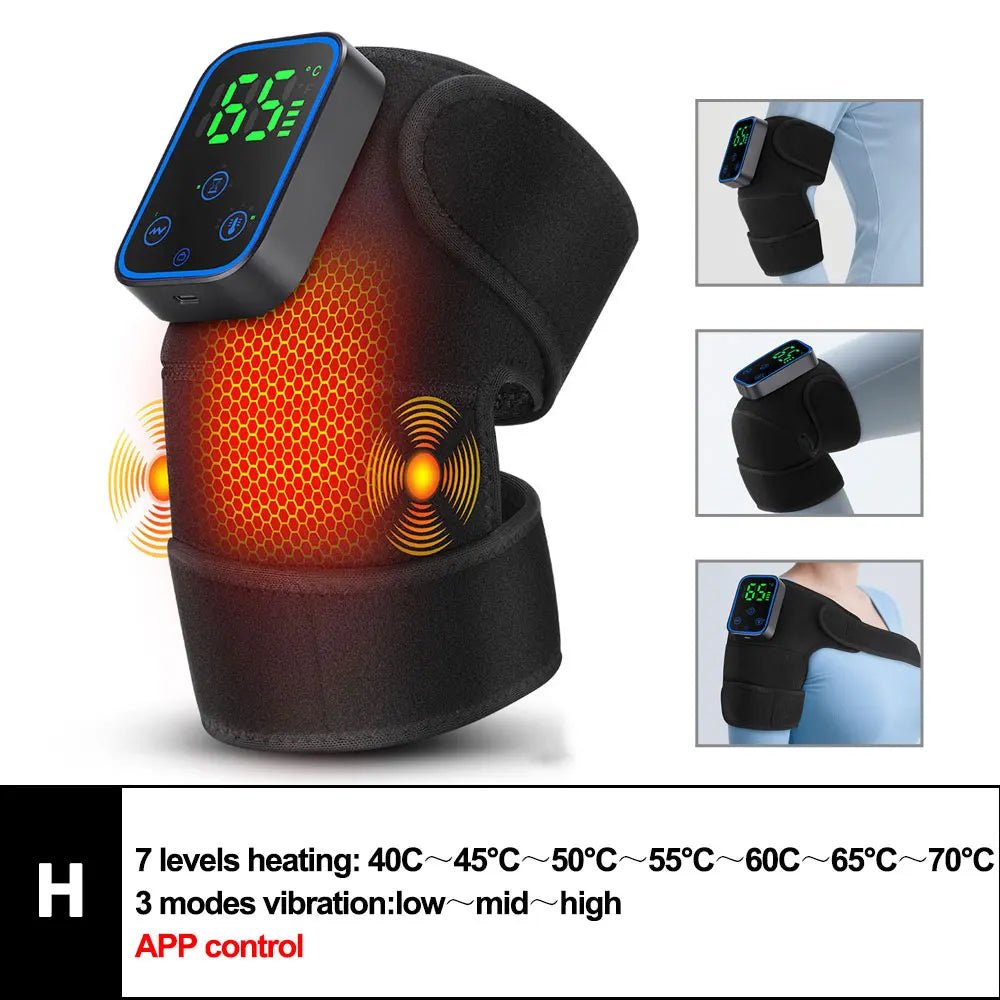 Electric Heated Vibration Knee Massage Pad 3 in 1 Massager for Shoulder Elbow Hot Compress Thermal Joint Brace Muscle Relaxation - GBTech