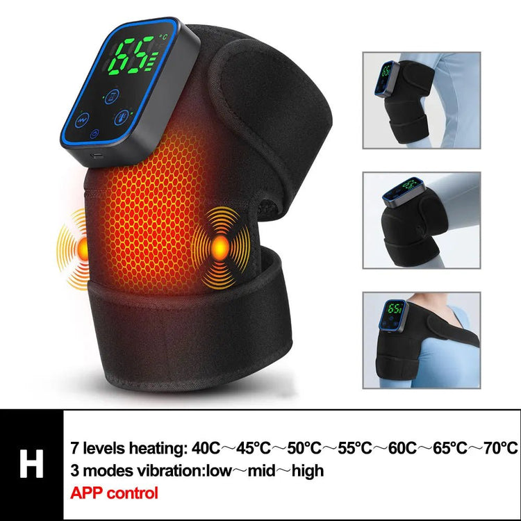 Electric Heated Vibration Knee Massage Pad 3 in 1 Massager for Shoulder Elbow Hot Compress Thermal Joint Brace Muscle Relaxation - GBTech