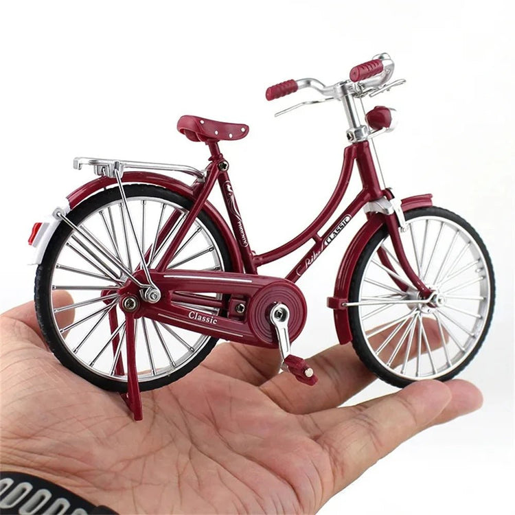 Metal Retro Bicycle Model 1:10 Mini Bike Desktop Crafts Classical Bike Toy Dollhouse Accessory Home Decor Children Toys - GBTech