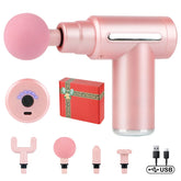 1pc Pink Massage gun Type - C rechargeable percussion on muscles percussion on back of neck head handheld hammer massager athletes - GBTech