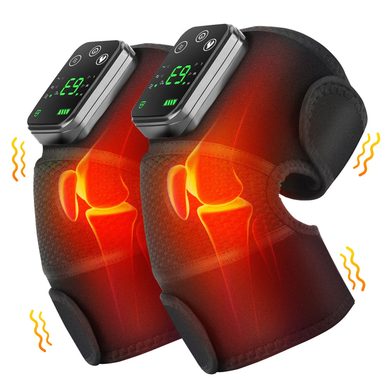 Thermal Knee Massager 3 in 1 Shoulder Knee Elbow Heating Massage Support Brace Rechargeable Vibration Pad Machine Muscle Relax - GBTech
