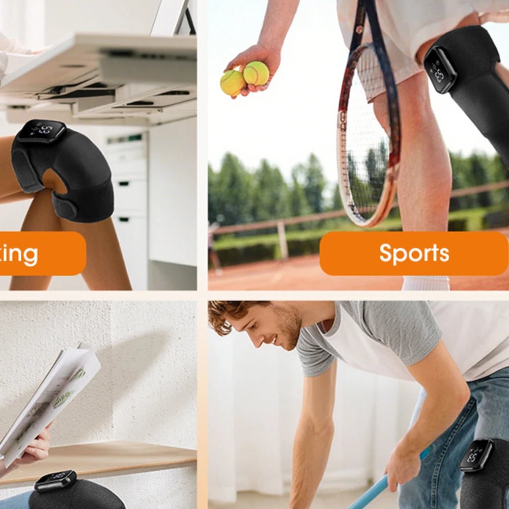 Knee Heating Vibration Massage Joint Physiotherapy Hot Compress Massager Elbow Shoulder Support Thermal Knee Pad Relieve Arthrit - GBTech