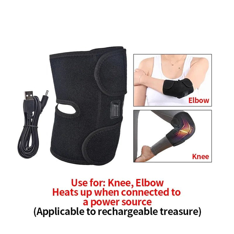 Elbow Massager Electric Heating Rechargeable Vibration Brace Knee Tennis Elbow Shoulder Joint Pain Thermal Therapy Massage Pad - GBTech