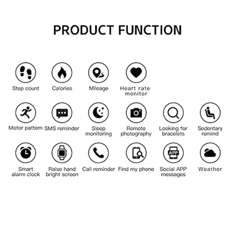 Smart Watch Fitness Bracelet Sport Pedometer Control Music BT Connection Clock Alarm Weather Message Smartwatch FD68S Y56 - GBTech