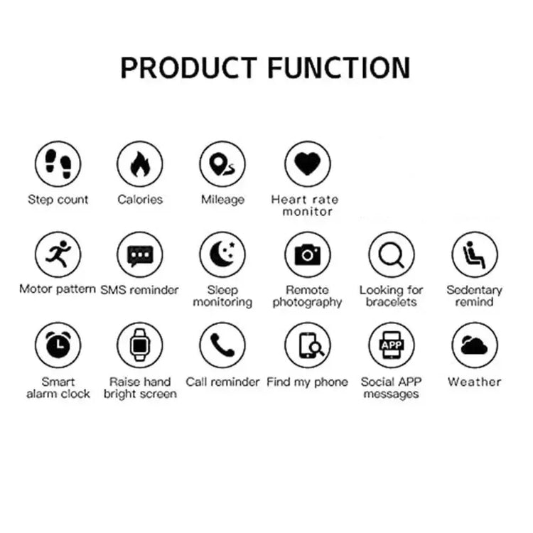 Smart Watch Fitness Bracelet Sport Pedometer Control Music BT Connection Clock Alarm Weather Message Smartwatch FD68S Y56 - GBTech