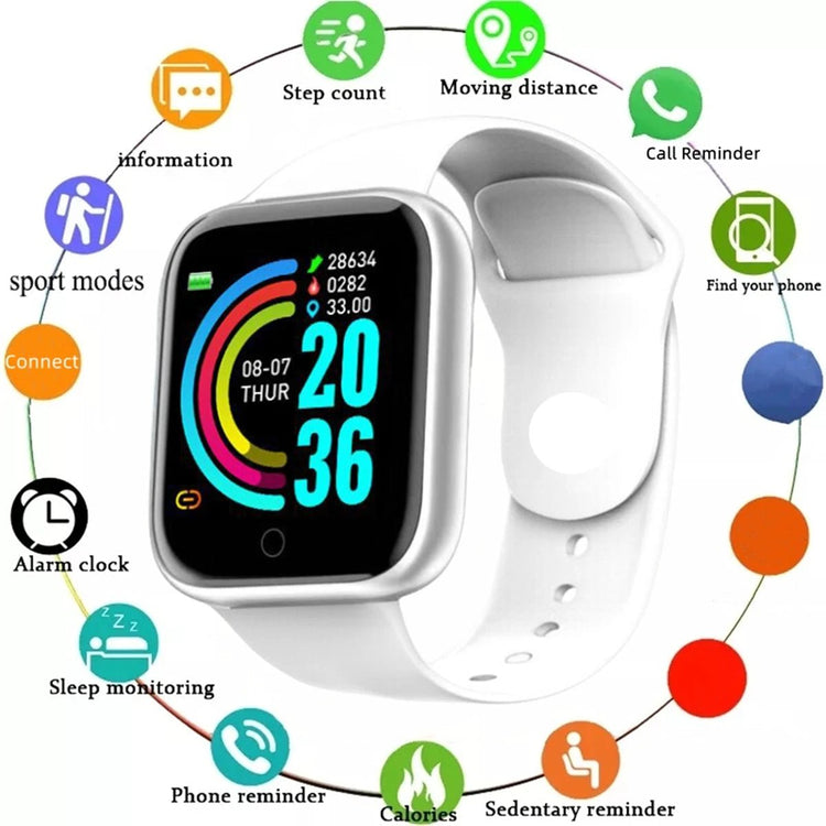 Smartwatch Men Women Wristwatches Smart Watch Message Fitness Monitor Bracelet Birthday Gift Electronic Clock For Android IOS - GBTech