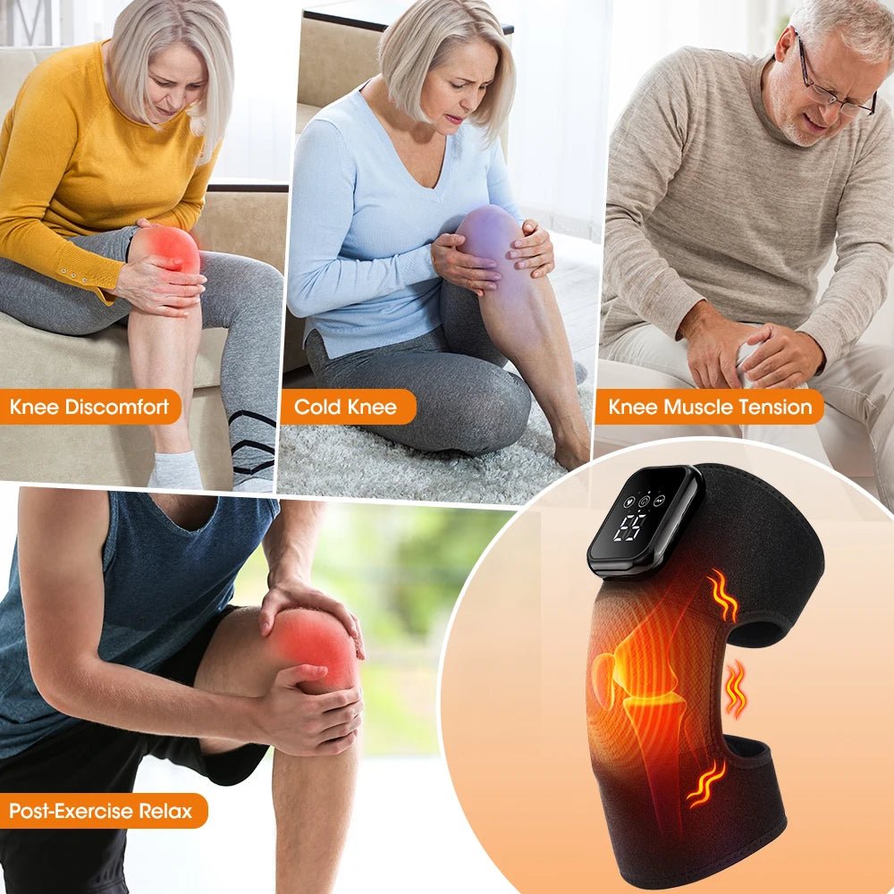 Cordless Electric Knee Massager With Heat And Vibration Extended Knee Pad Heated Knee Brace For Blood Circulation Muscle Relax - GBTech
