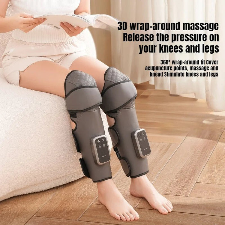 Wireless Knee and Calf Massager Heated Air Pressure 360° Wrap Portable Physiotherapy Device for Cold Legs Joints - GBTech