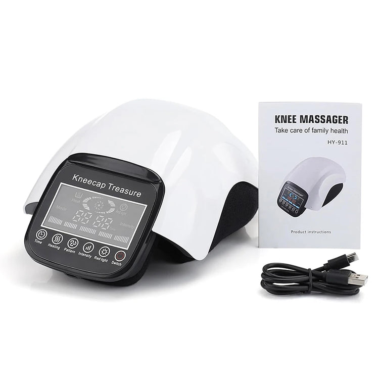 Rechargeable Knee Massager with Red Light Therapy - Heating & Vibration Pain Relief for Arthritis, Joint Stiffness and Muscle - GBTech