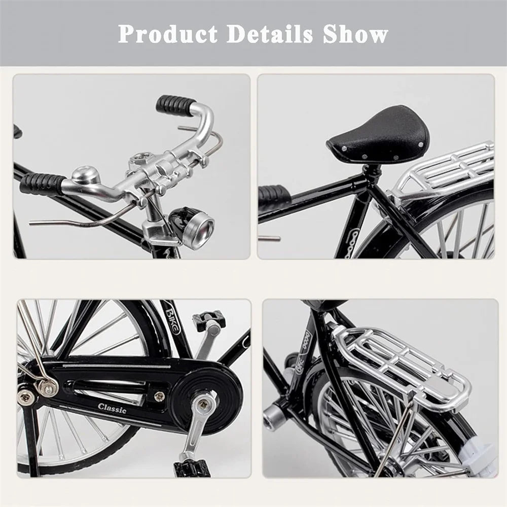 Metal Retro Bicycle Model 1:10 Mini Bike Desktop Crafts Classical Bike Toy Dollhouse Accessory Home Decor Children Toys - GBTech