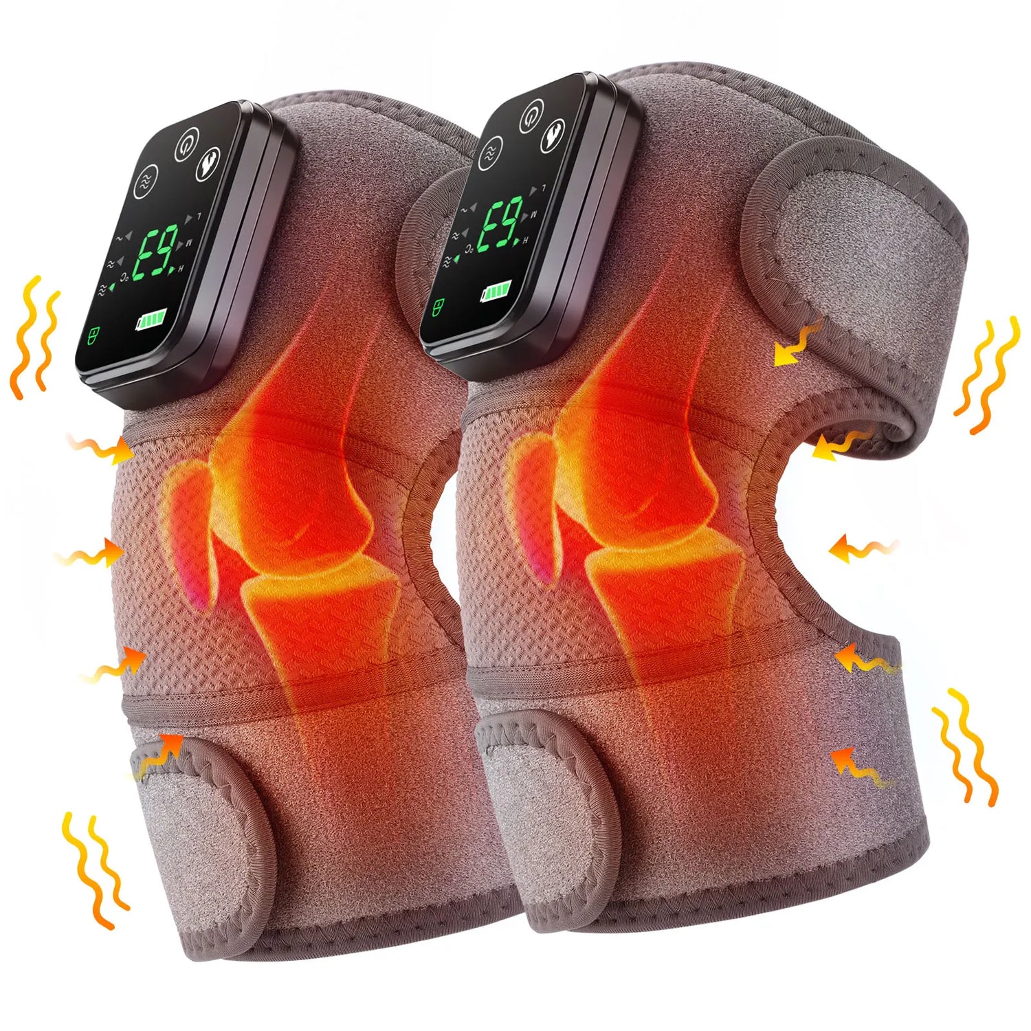 Electric Heated Vibration Knee Massage Pad 3 in 1 Massager for Shoulder Elbow Hot Compress Thermal Joint Brace Muscle Relaxation - GBTech