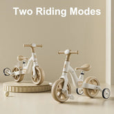 2 - in - 1 Balance Bike Trike Mini Bicycle with Training Wheels Removable Pedal Headlight Adjustable Seat Lightweight Scooter - GBTech