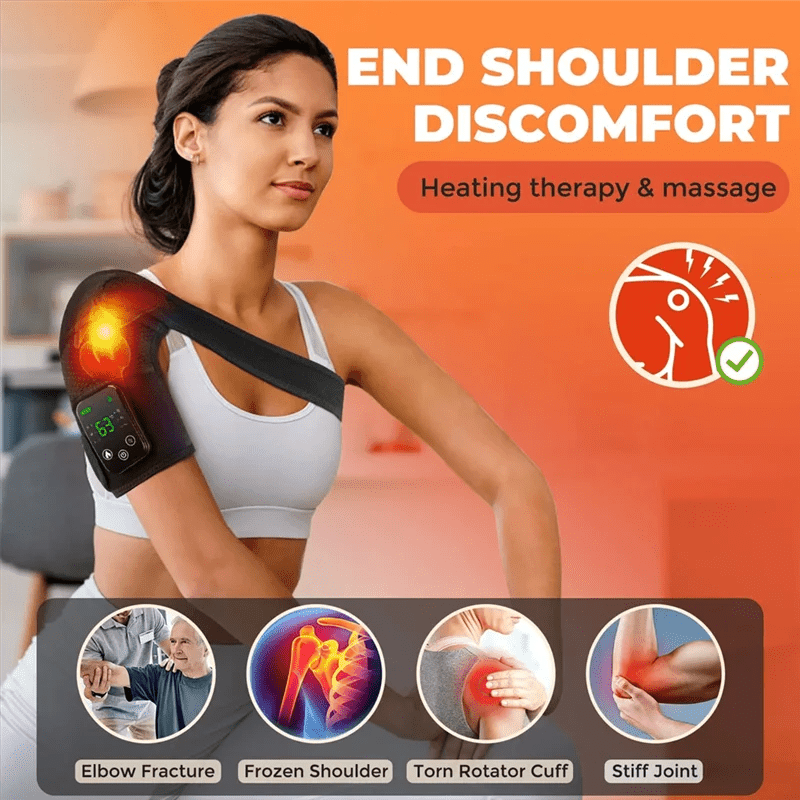 AA81 - Electric Heated Knee Massager 3 - In - 1 Joint Elbow And Shoulder Pain Reliever Thermal Vibration Moisture Removal Easy Install - GBTech