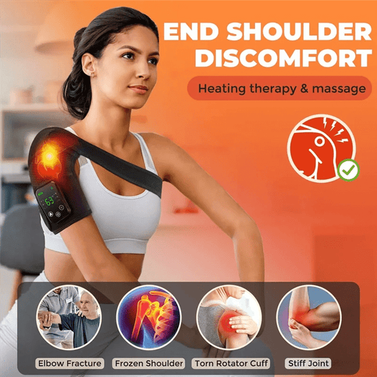 AA81 - Electric Heated Knee Massager 3 - In - 1 Joint Elbow And Shoulder Pain Reliever Thermal Vibration Moisture Removal Easy Install - GBTech