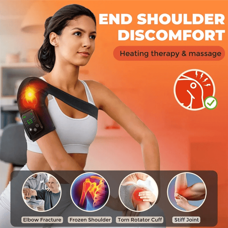 AA81 - Electric Heated Knee Massager 3 - In - 1 Joint Elbow And Shoulder Pain Reliever Thermal Vibration Moisture Removal Easy Install - GBTech