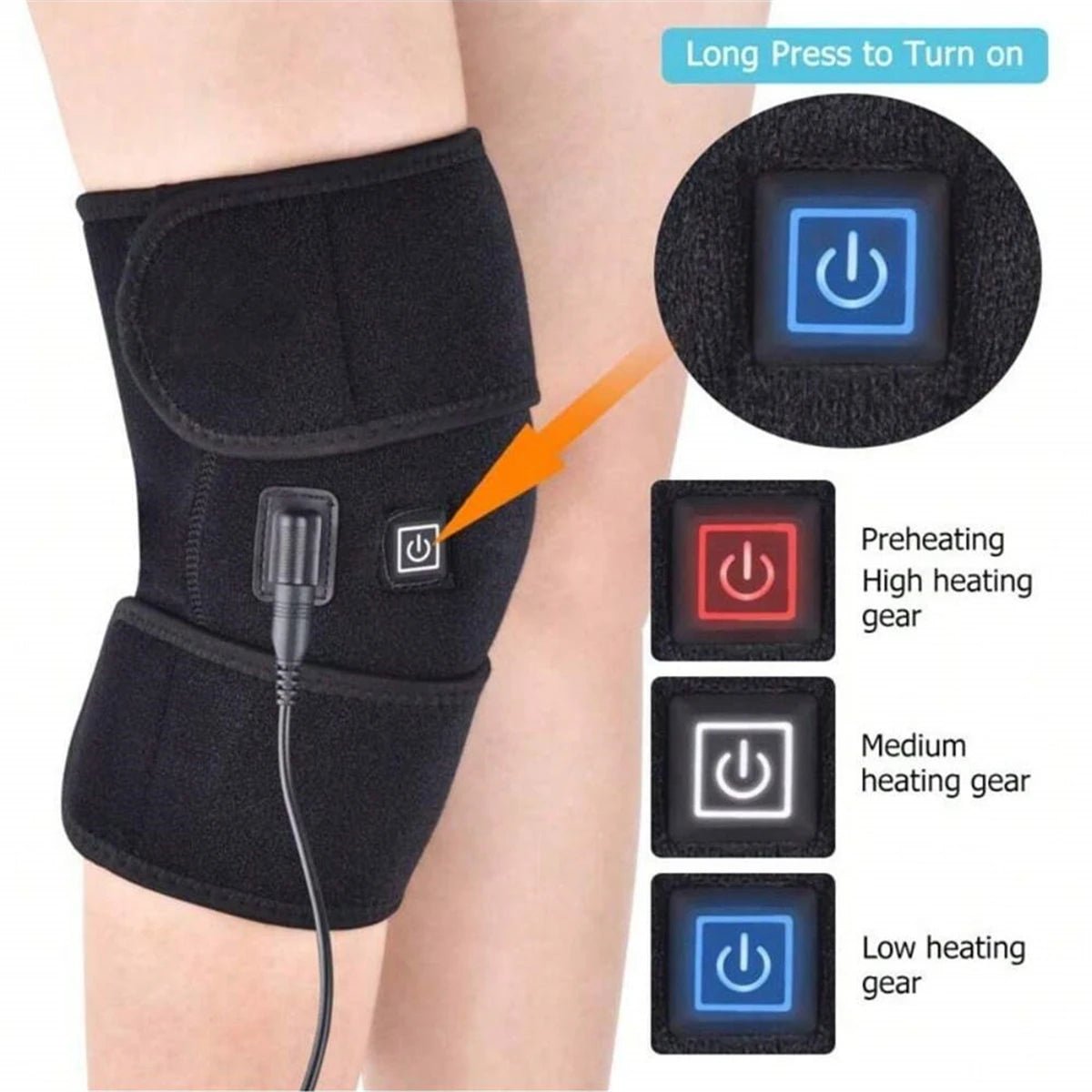 Heated And Vibrating Knee Massage Pad, heated knee massager - knee relaxation and warmth - GBTech