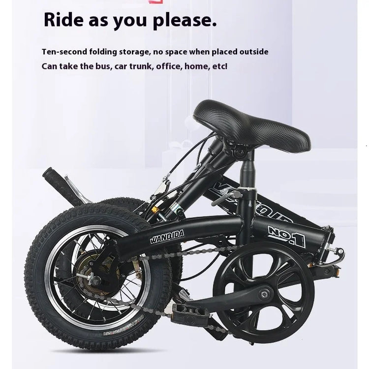 Cycling City Mini Folding Bicycle 14 Small Bike For Male And Female Students Portable Ultra Light Transmission Disc Brakes - GBTech