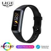 LIGE Amoled Smart Watch Men 2023 Smart Band Women Heart Rate Blood Smartwartch Waterproof Smart Bracelet Sport Fitness Tracker - GBTech