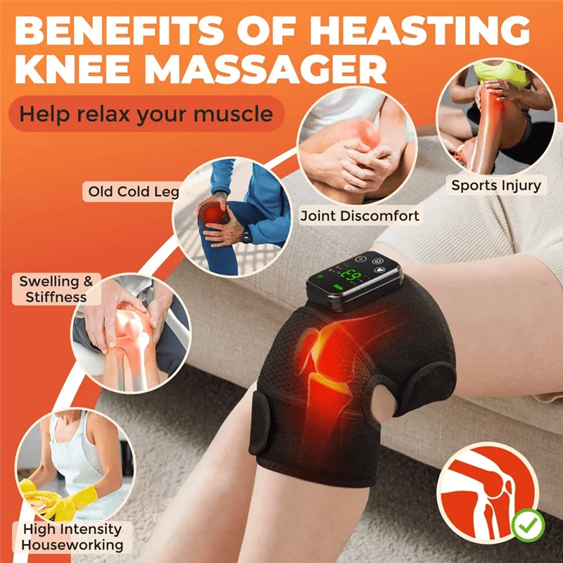 AA81 - Electric Heated Knee Massager 3 - In - 1 Joint Elbow And Shoulder Pain Reliever Thermal Vibration Moisture Removal Easy Install - GBTech