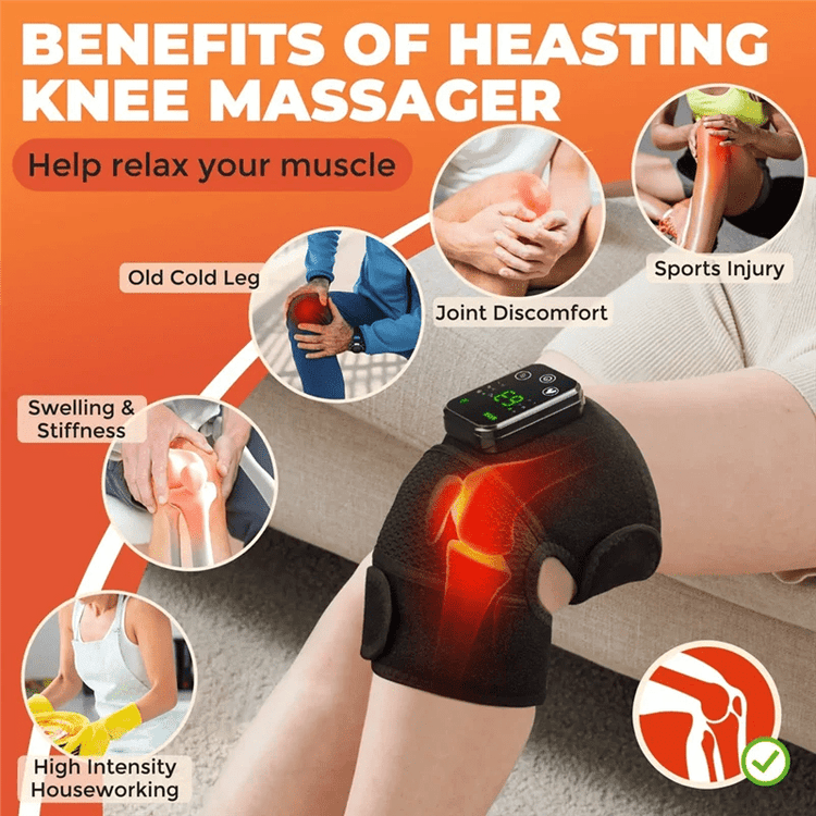 AA81 - Electric Heated Knee Massager 3 - In - 1 Joint Elbow And Shoulder Pain Reliever Thermal Vibration Moisture Removal Easy Install - GBTech