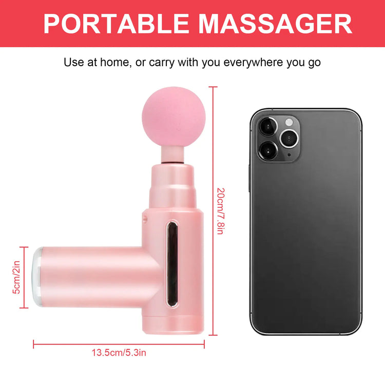 1pc Pink Massage gun Type - C rechargeable percussion on muscles percussion on back of neck head handheld hammer massager athletes - GBTech