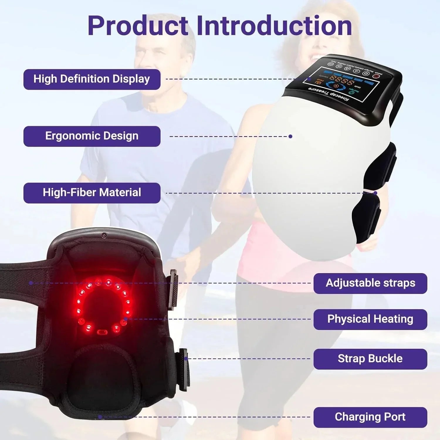 Electric Infrared Heating Knee Massager with Air Pressure And Vibration Physiotherapy Instrument for Knee Pain Relief Rehabilita - GBTech