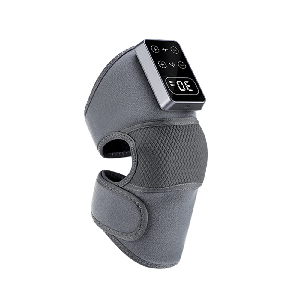 Rechargeable Heated and Vibration Knee Massager Electric 5 Levels Knee Heating Pad, Massage Relaxation Knee Support Brace - GBTech