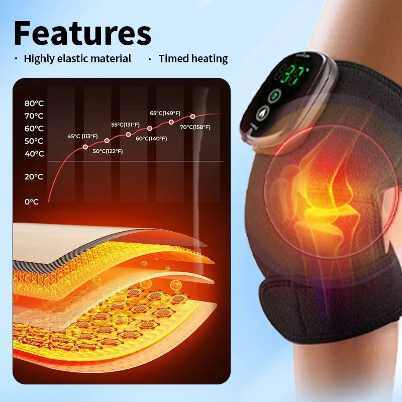 Elbow Massager Electric Heating Rechargeable Vibration Brace Knee Tennis Elbow Shoulder Joint Pain Thermal Therapy Massage Pad - GBTech