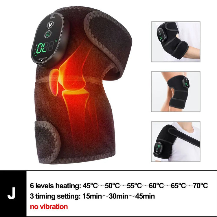 Electric Heated Vibration Knee Massage Pad 3 in 1 Massager for Shoulder Elbow Hot Compress Thermal Joint Brace Muscle Relaxation - GBTech