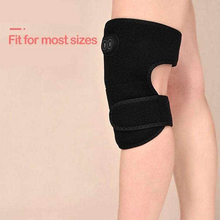 USB Electric Shoulder Brace Heated Knee Massager Vibration Massage Black Support Strap with Adjustable Three Levels of Heating - GBTech