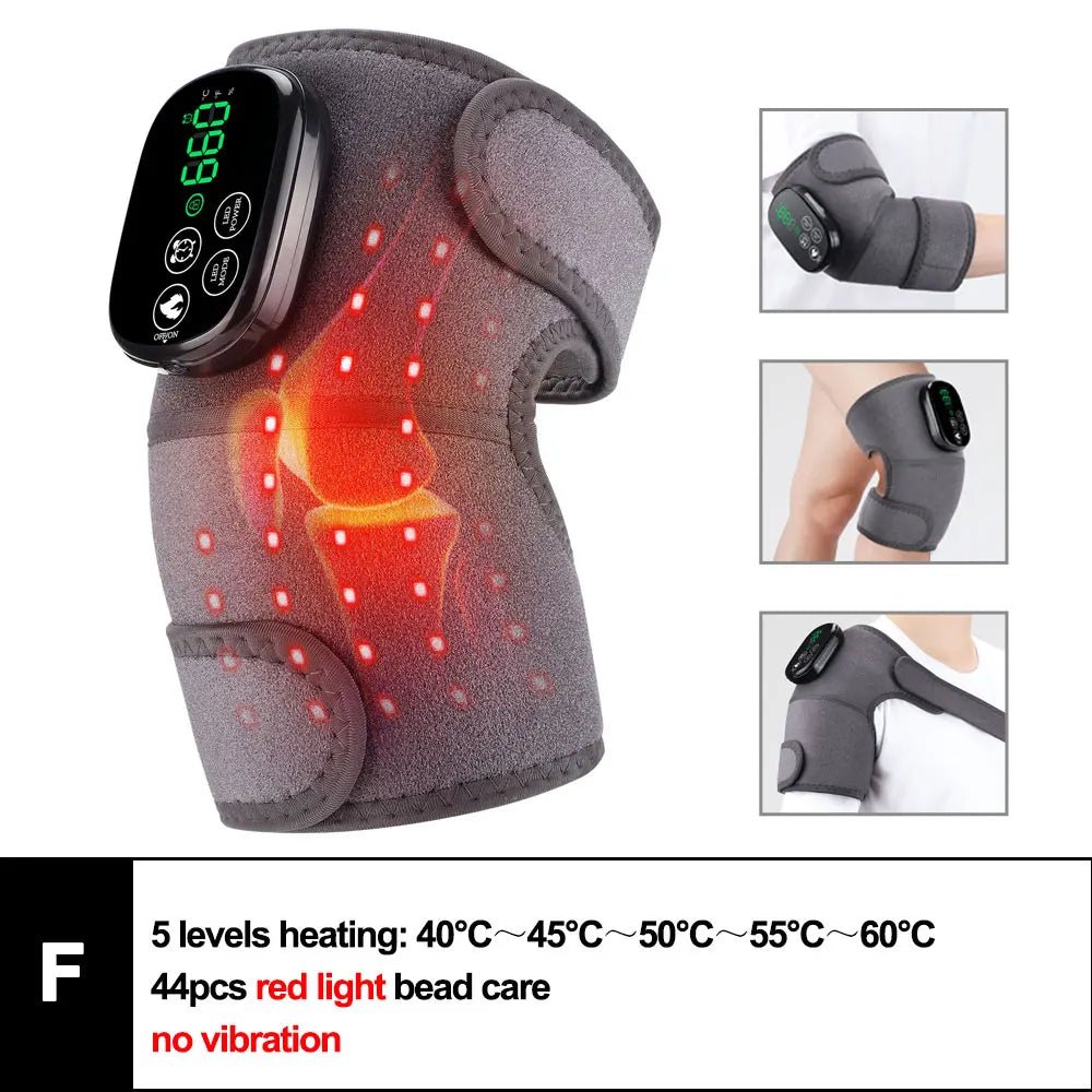 Electric Heated Vibration Knee Massage Pad 3 in 1 Massager for Shoulder Elbow Hot Compress Thermal Joint Brace Muscle Relaxation - GBTech