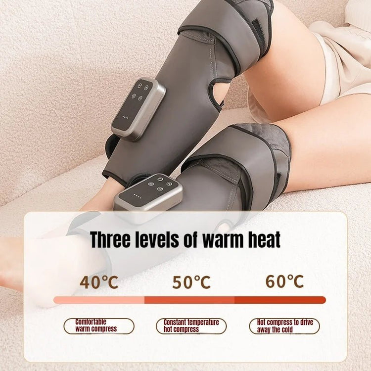 Wireless Knee and Calf Massager Heated Air Pressure 360° Wrap Portable Physiotherapy Device for Cold Legs Joints - GBTech