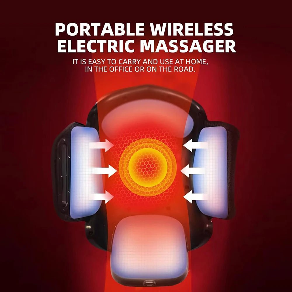 Rechargeable Knee Massager with Red Light Therapy - Heating & Vibration Pain Relief for Arthritis, Joint Stiffness and Muscle - GBTech